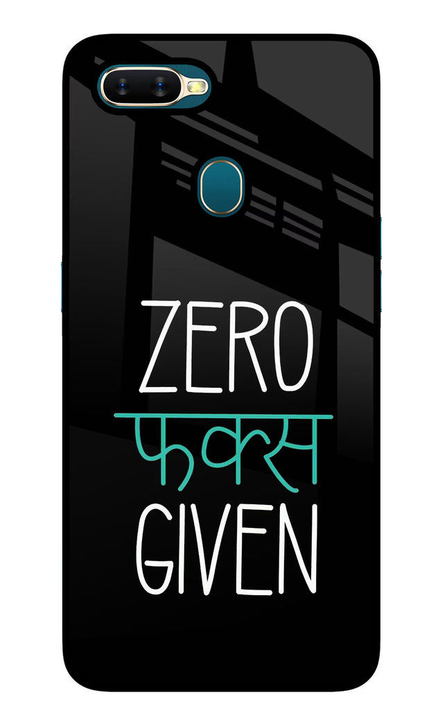Zero Fucks Given Oppo A7/A5s/A12 Glass Case Back Cover by Casekaro
