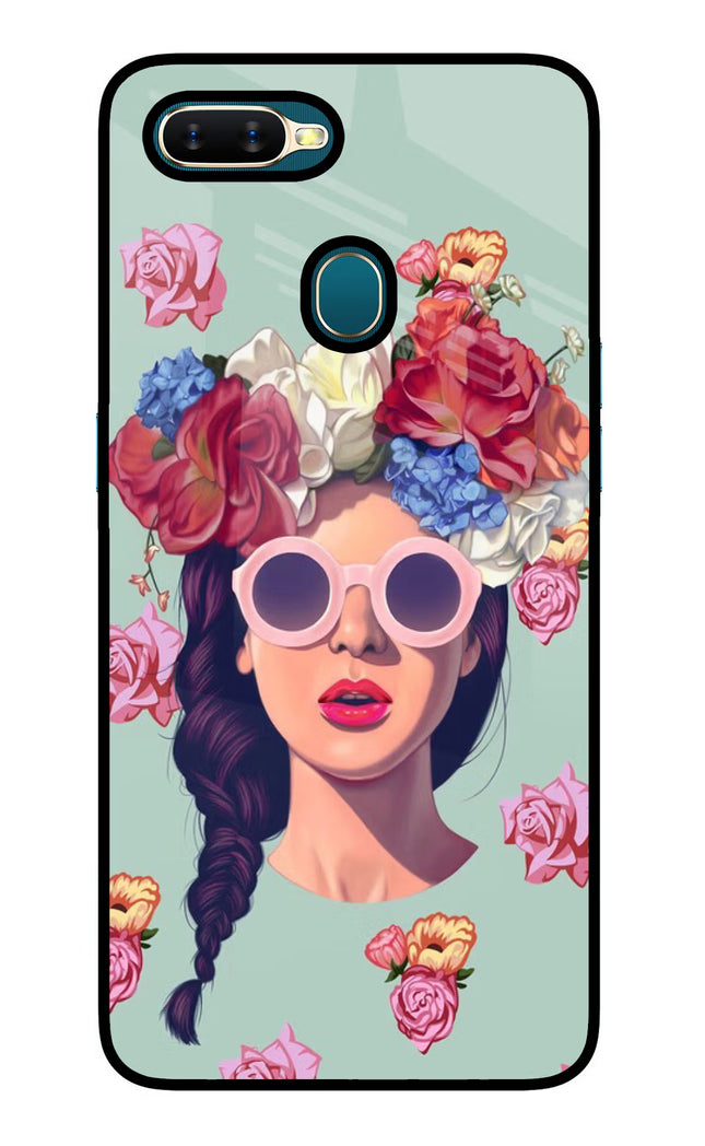 Pretty Girl Oppo A7/A5s/A12 Glass Case Back Cover by Casekaro
