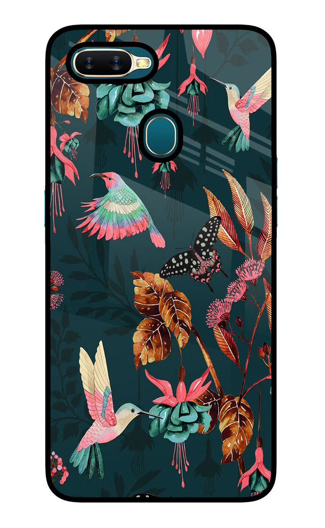 Birds Oppo A7/A5s/A12 Glass Case Back Cover by Casekaro