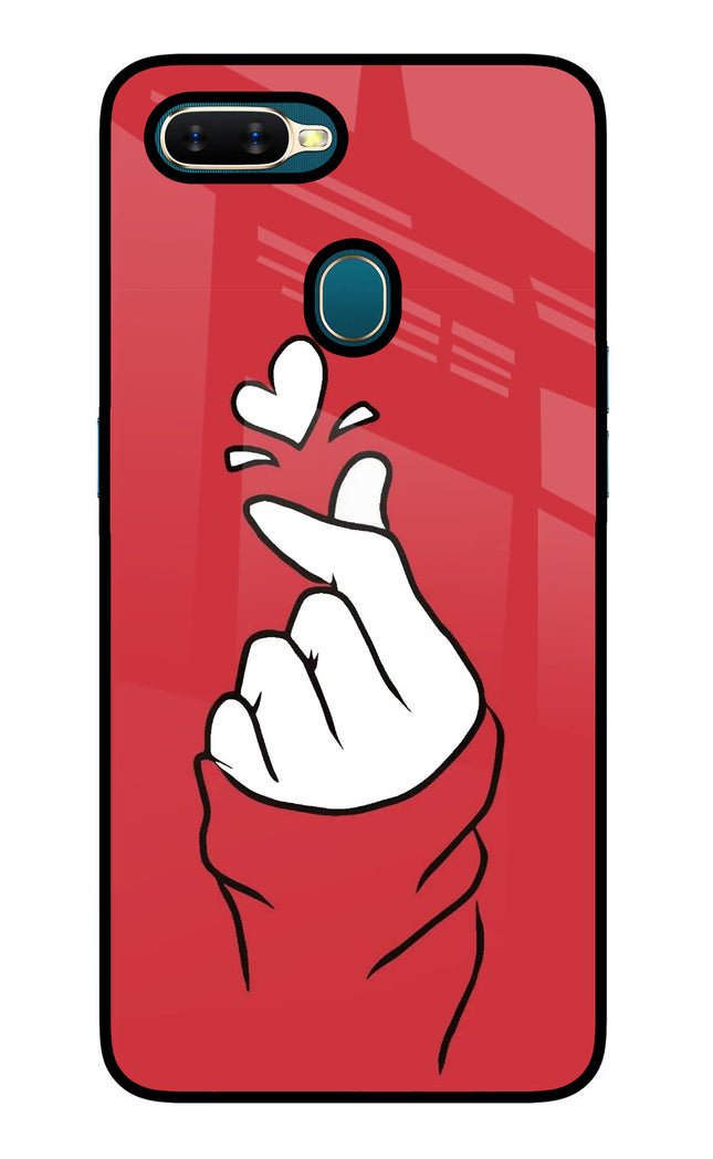 Korean Love Sign Oppo A7/A5s/A12 Glass Case Back Cover by Casekaro