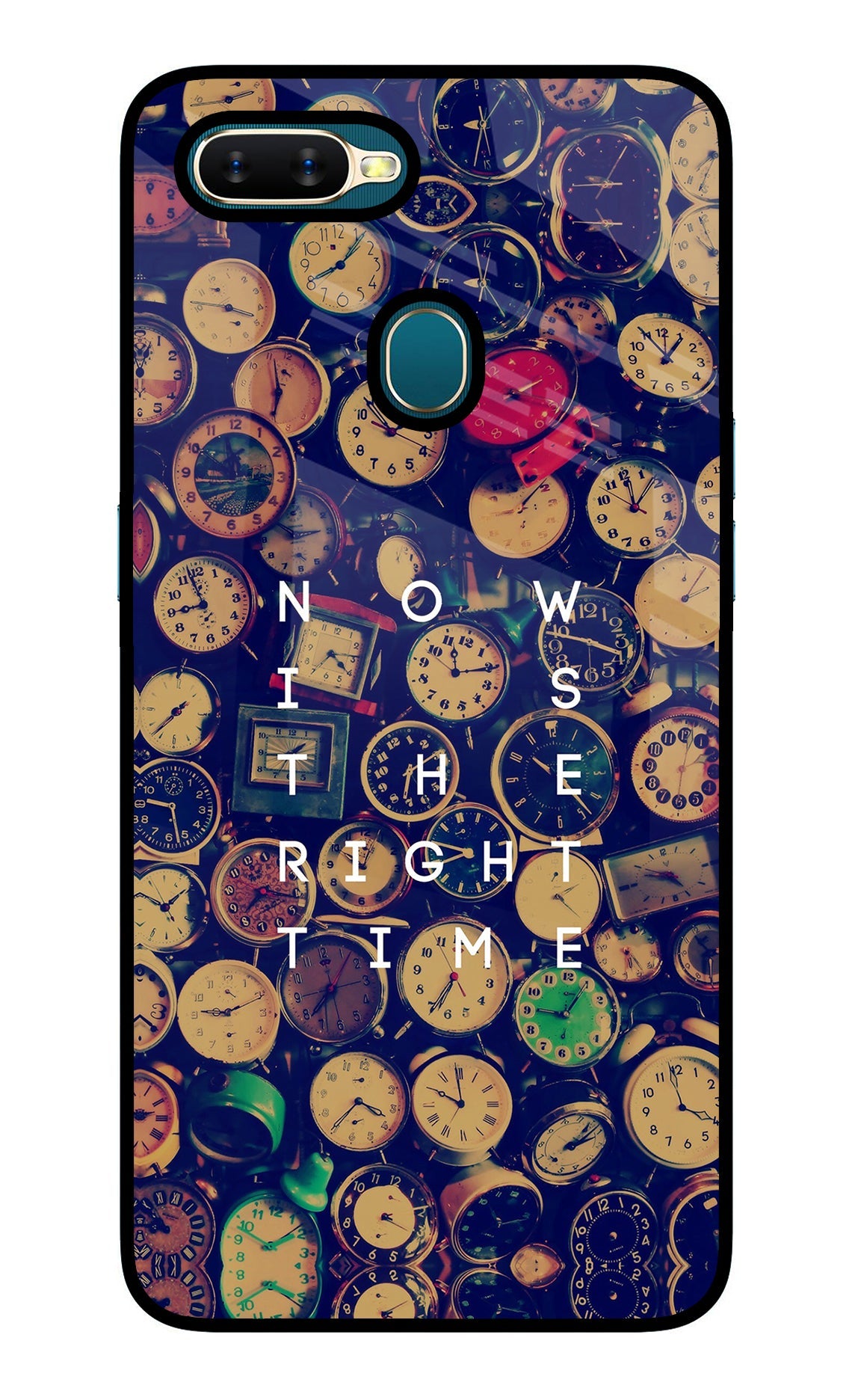 Now is the Right Time Quote Oppo A7/A5s/A12 Glass Case