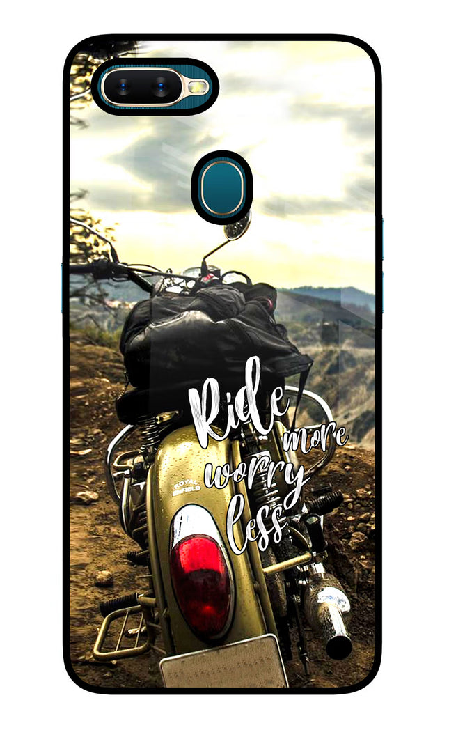 Ride More Worry Less Oppo A7/A5s/A12 Glass Case Back Cover by Casekaro