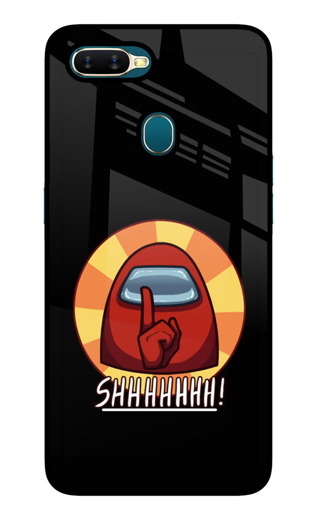 Among Us Shhh! Oppo A7/A5s/A12 Glass Case Back Cover by Casekaro