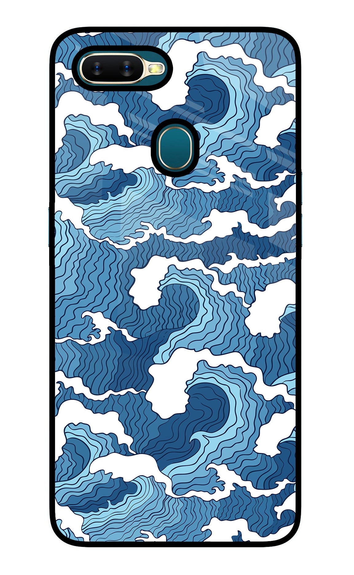 Blue Waves Oppo A7/A5s/A12 Back Cover