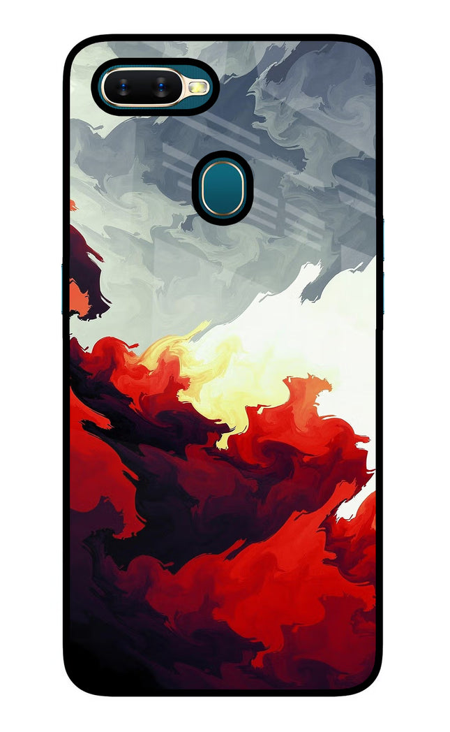 Fire Cloud Oppo A7/A5s/A12 Glass Case Back Cover by Casekaro