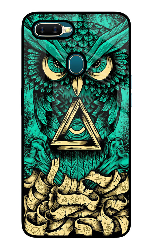 Green Owl Oppo A7/A5s/A12 Glass Case