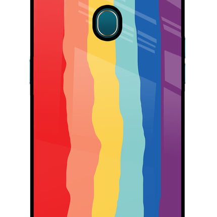 Rainbow Oppo A7/A5s/A12 Glass Case Back Cover by Casekaro