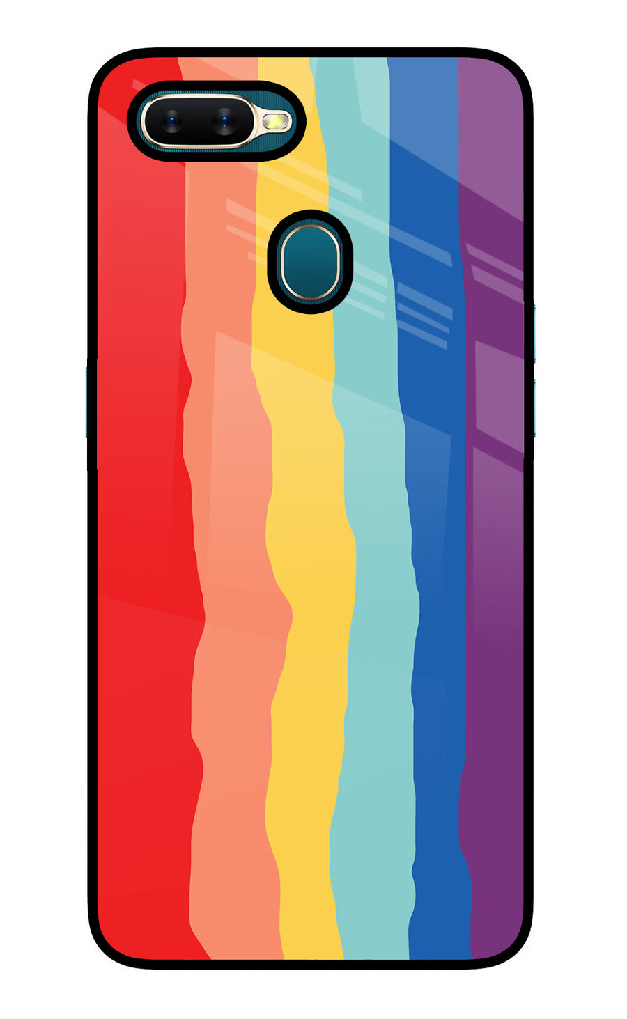 Rainbow Oppo A7/A5s/A12 Back Cover, Glass case