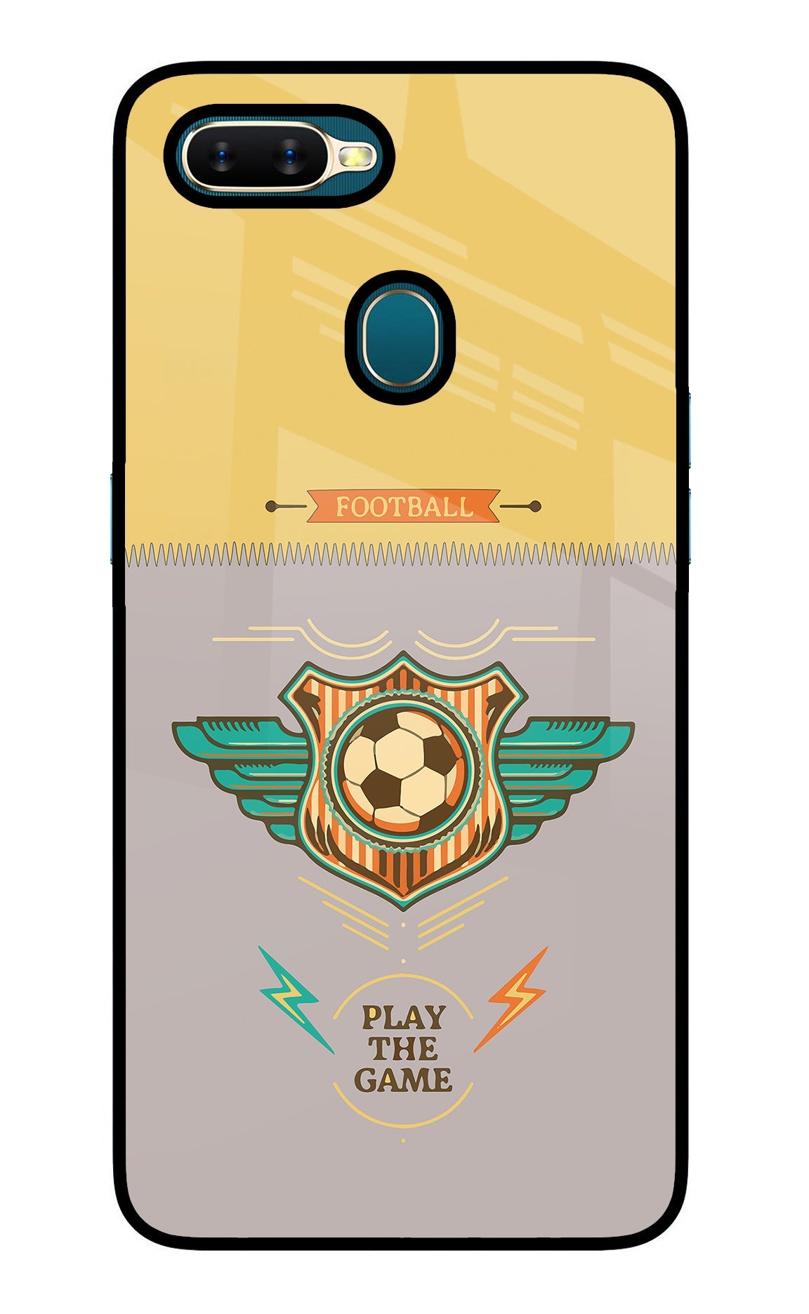 Football Oppo A7/A5s/A12 Glass Case