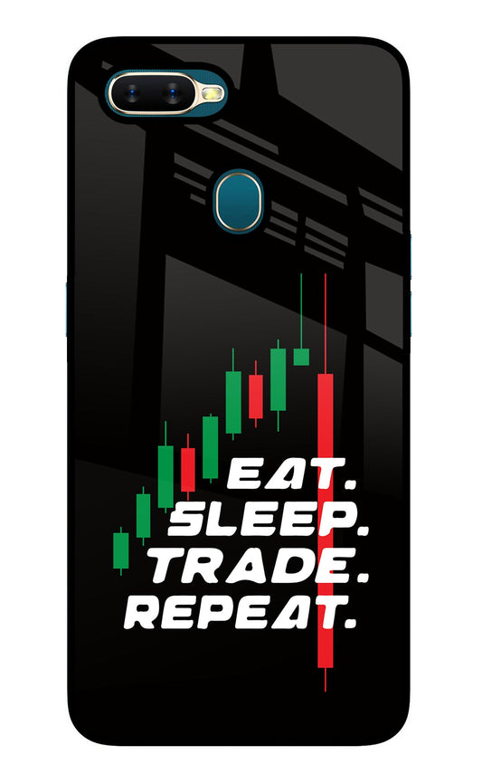 Eat Sleep Trade Repeat Oppo A7/A5s/A12 Glass Case