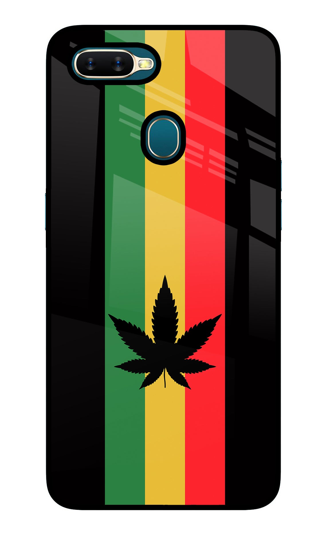 Weed Flag Oppo A7/A5s/A12 Glass Case