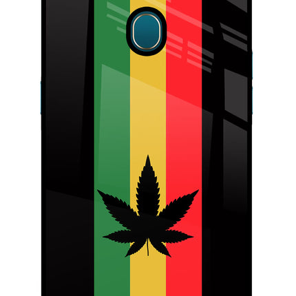 Weed Flag Oppo A7/A5s/A12 Glass Case Back Cover by Casekaro