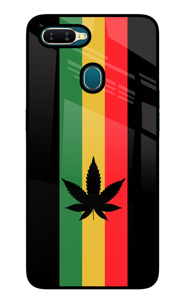 Weed Flag Oppo A7/A5s/A12 Glass Case Back Cover by Casekaro
