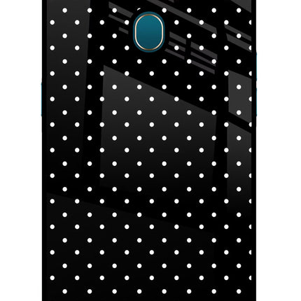 White Dots Oppo A7/A5s/A12 Glass Case Back Cover by Casekaro