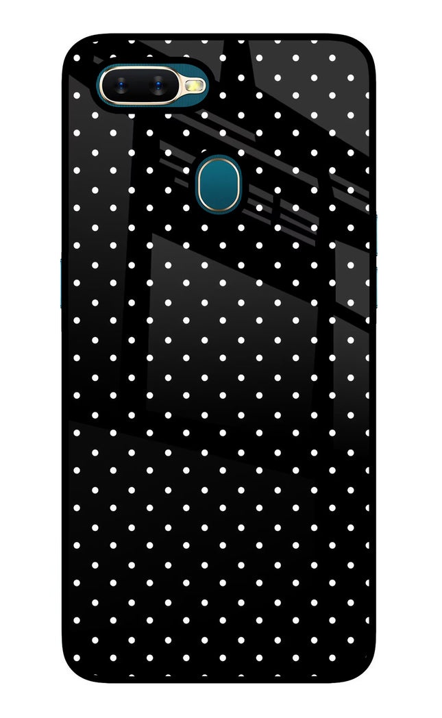 White Dots Oppo A7/A5s/A12 Glass Case Back Cover by Casekaro