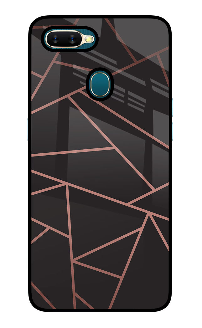 Geometric Pattern Oppo A7/A5s/A12 Glass Case Back Cover by Casekaro