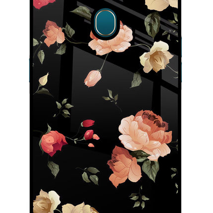Flowers Oppo A7/A5s/A12 Glass Case Back Cover by Casekaro