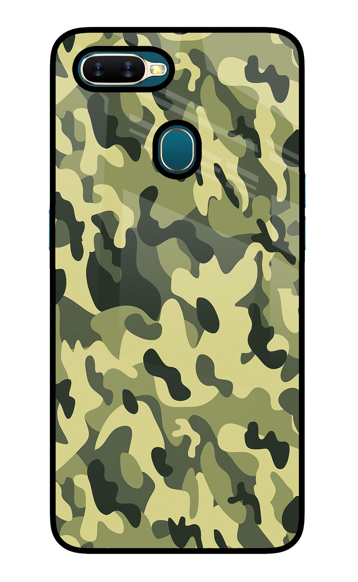 Camouflage Oppo A7/A5s/A12 Glass Case