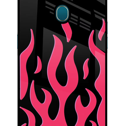 Fire Flames Oppo A7/A5s/A12 Glass Case Back Cover by Casekaro