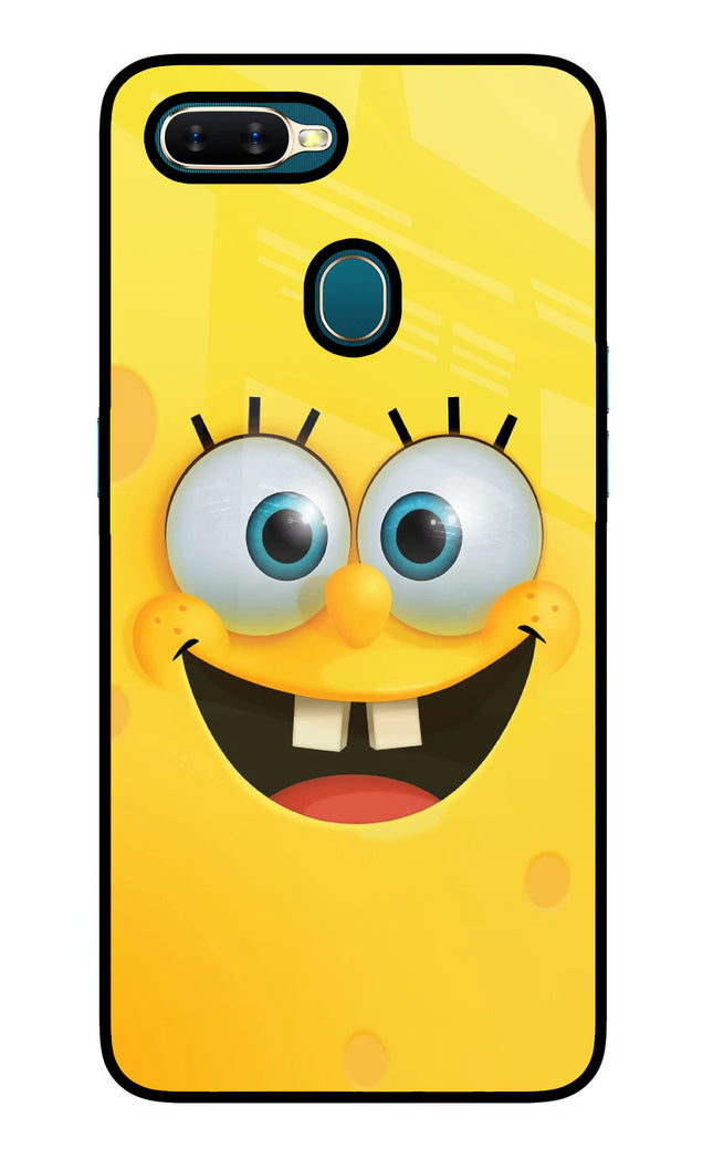 Sponge 1 Oppo A7/A5s/A12 Glass Case Back Cover by Casekaro