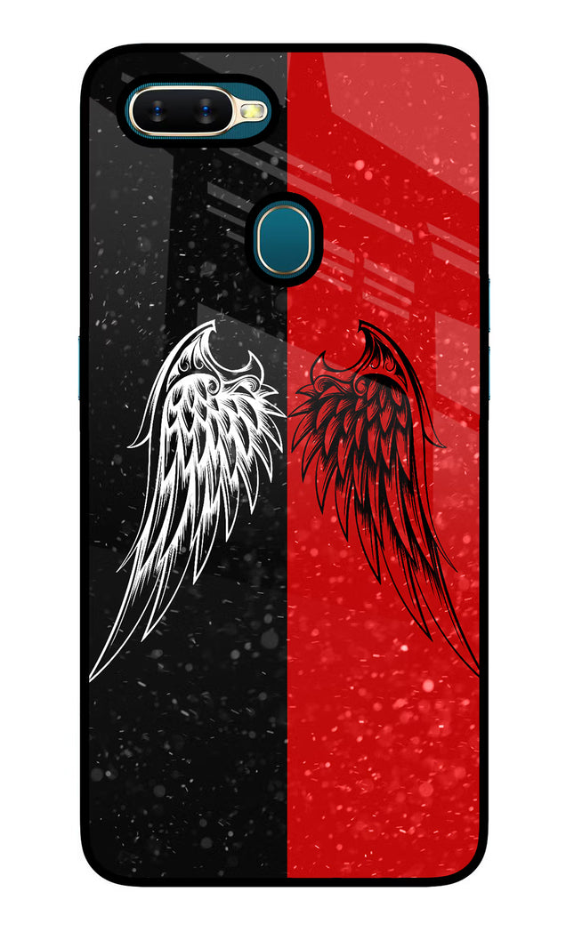 Wings Oppo A7/A5s/A12 Glass Case Back Cover by Casekaro