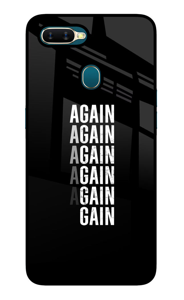 Again Again Gain Oppo A7/A5s/A12 Glass Case Back Cover by Casekaro