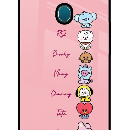 BTS names Oppo A7/A5s/A12 Glass Case Back Cover by Casekaro