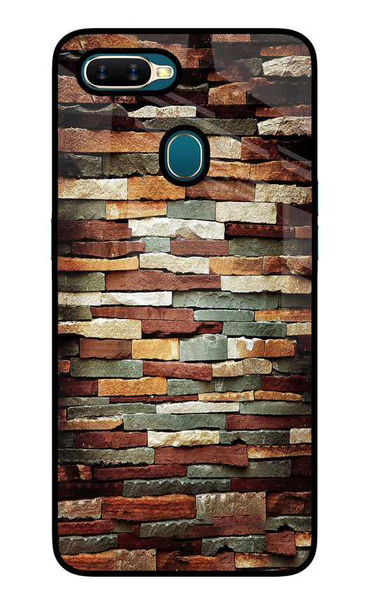 Bricks Pattern Oppo A7/A5s/A12 Glass Case