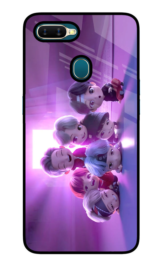 BTS Chibi Oppo A7/A5s/A12 Glass Case Back Cover by Casekaro