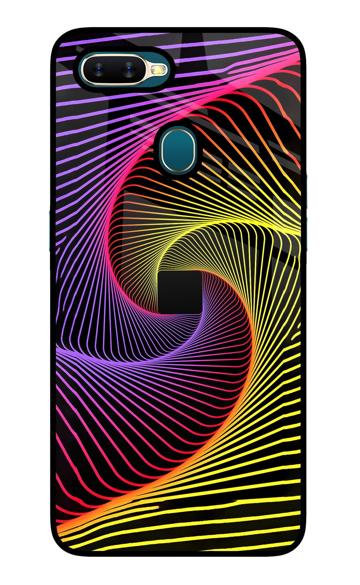 Colorful Strings Oppo A7/A5s/A12 Glass Case