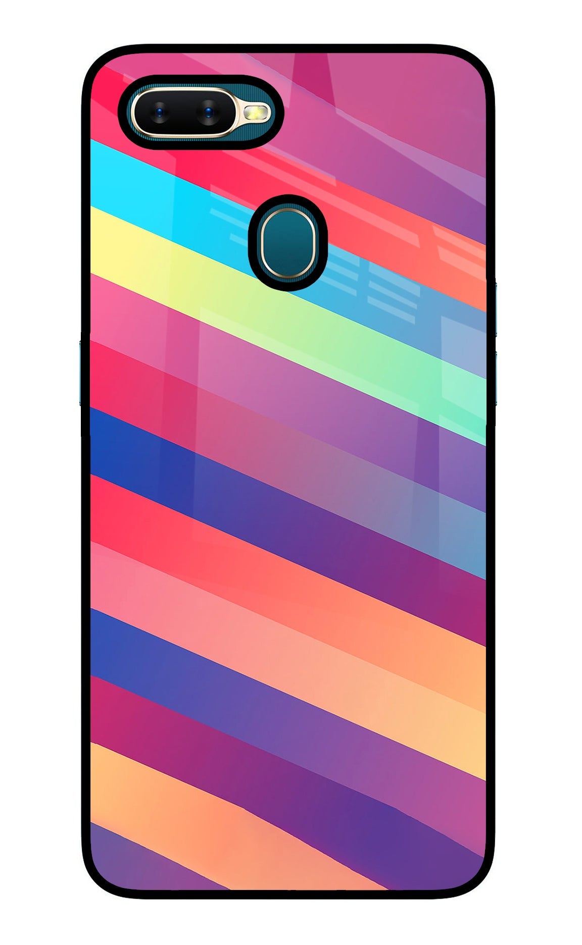 Stripes color Oppo A7/A5s/A12 Back Cover