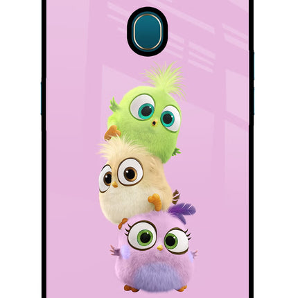 Cute Little Birds Oppo A7/A5s/A12 Glass Case Back Cover by Casekaro