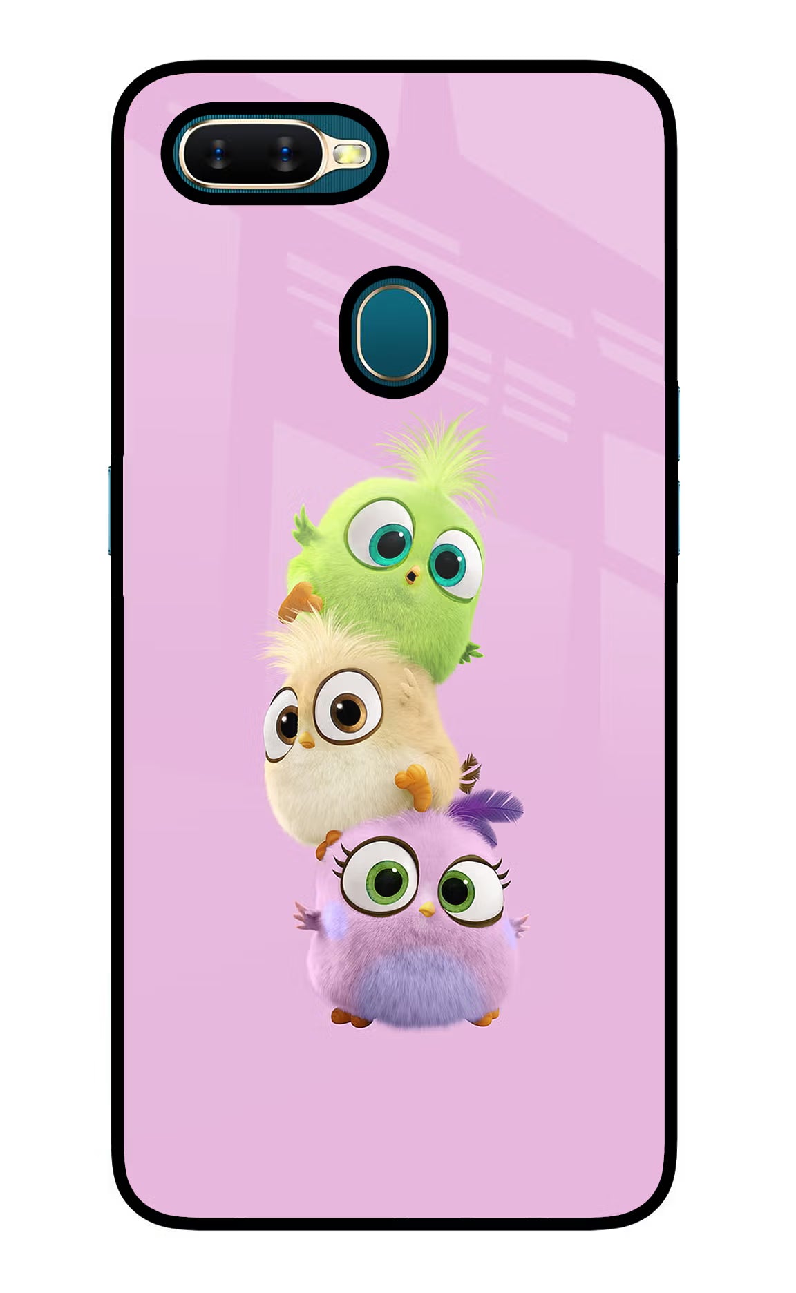 Cute Little Birds Oppo A7/A5s/A12 Glass Case Back Cover by Casekaro