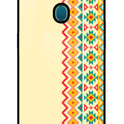 Ethnic Seamless Oppo A7/A5s/A12 Glass Case Back Cover by Casekaro
