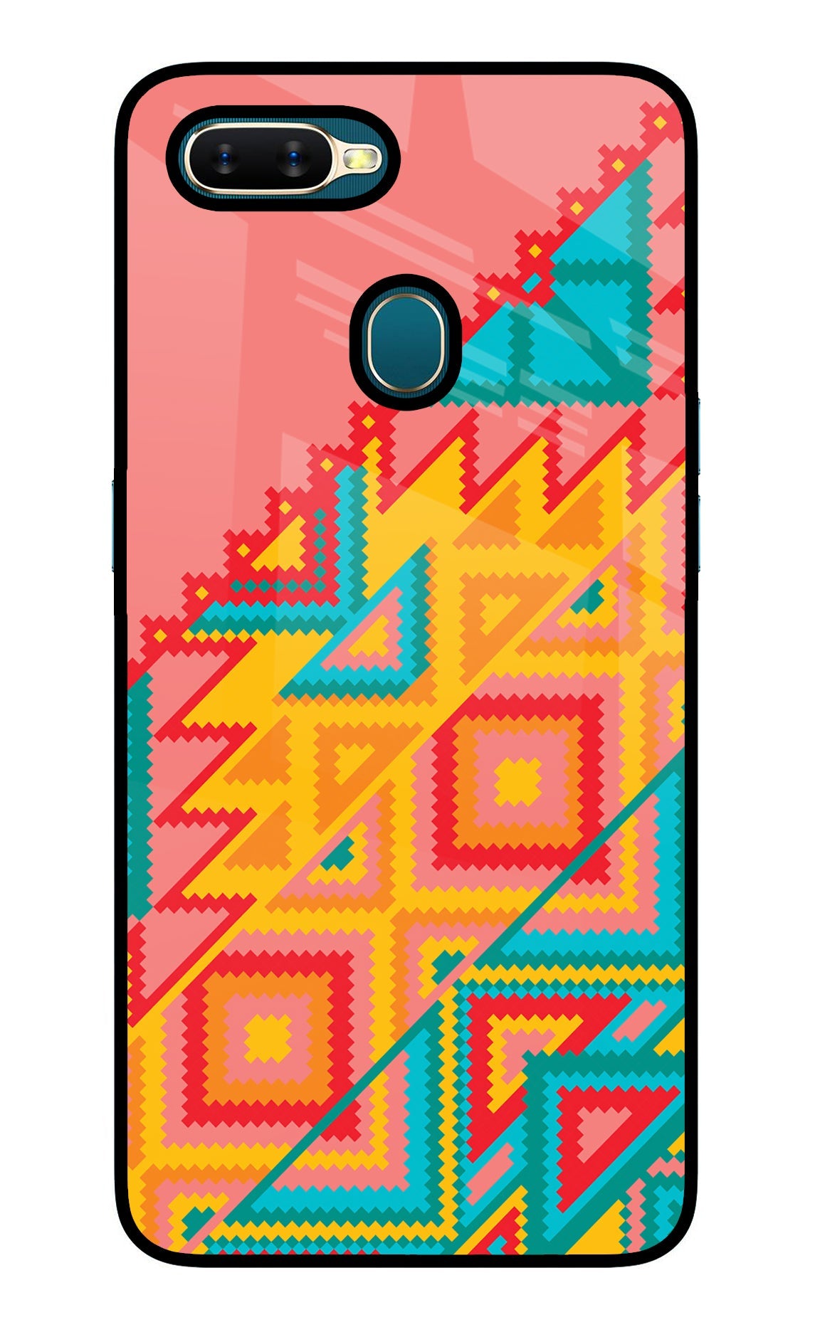 Aztec Tribal Oppo A7/A5s/A12 Glass Case