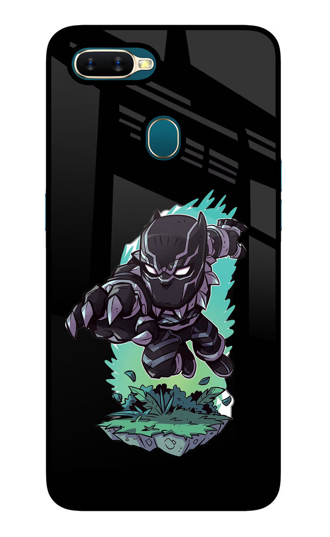 Black Panther Oppo A7/A5s/A12 Glass Case Back Cover by Casekaro