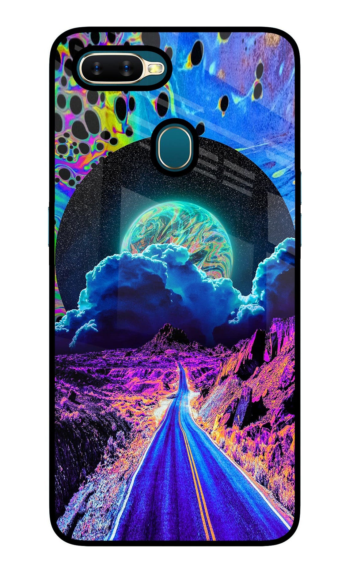 Psychedelic Painting Oppo A7/A5s/A12 Glass Case