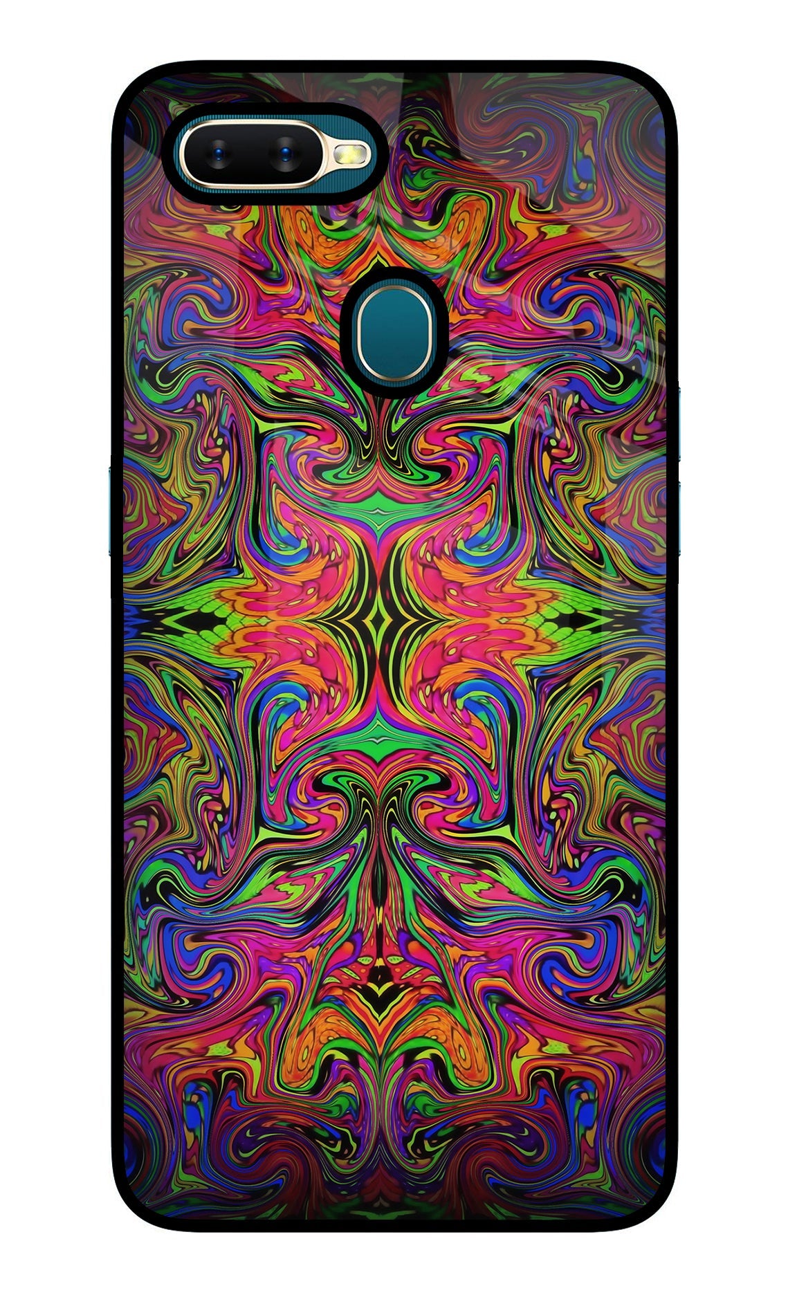 Psychedelic Art Oppo A7/A5s/A12 Glass Case