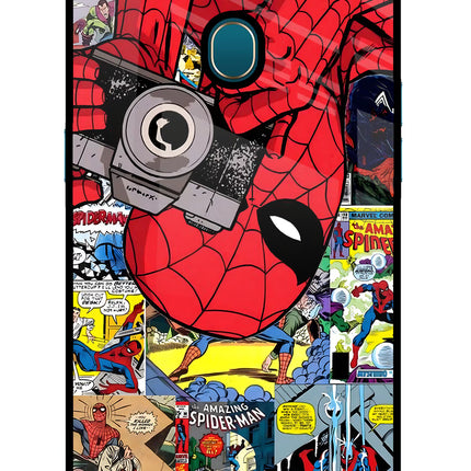 Spider Man Oppo A7/A5s/A12 Glass Case Back Cover by Casekaro