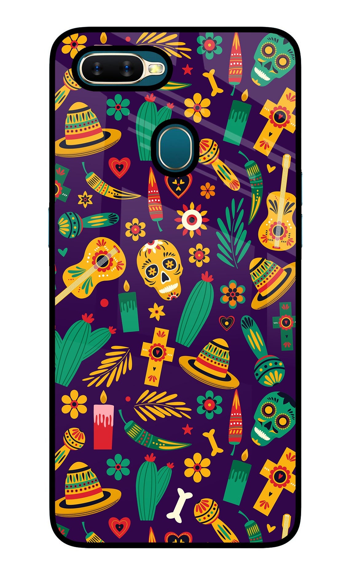 Mexican Artwork Oppo A7/A5s/A12 Glass Case