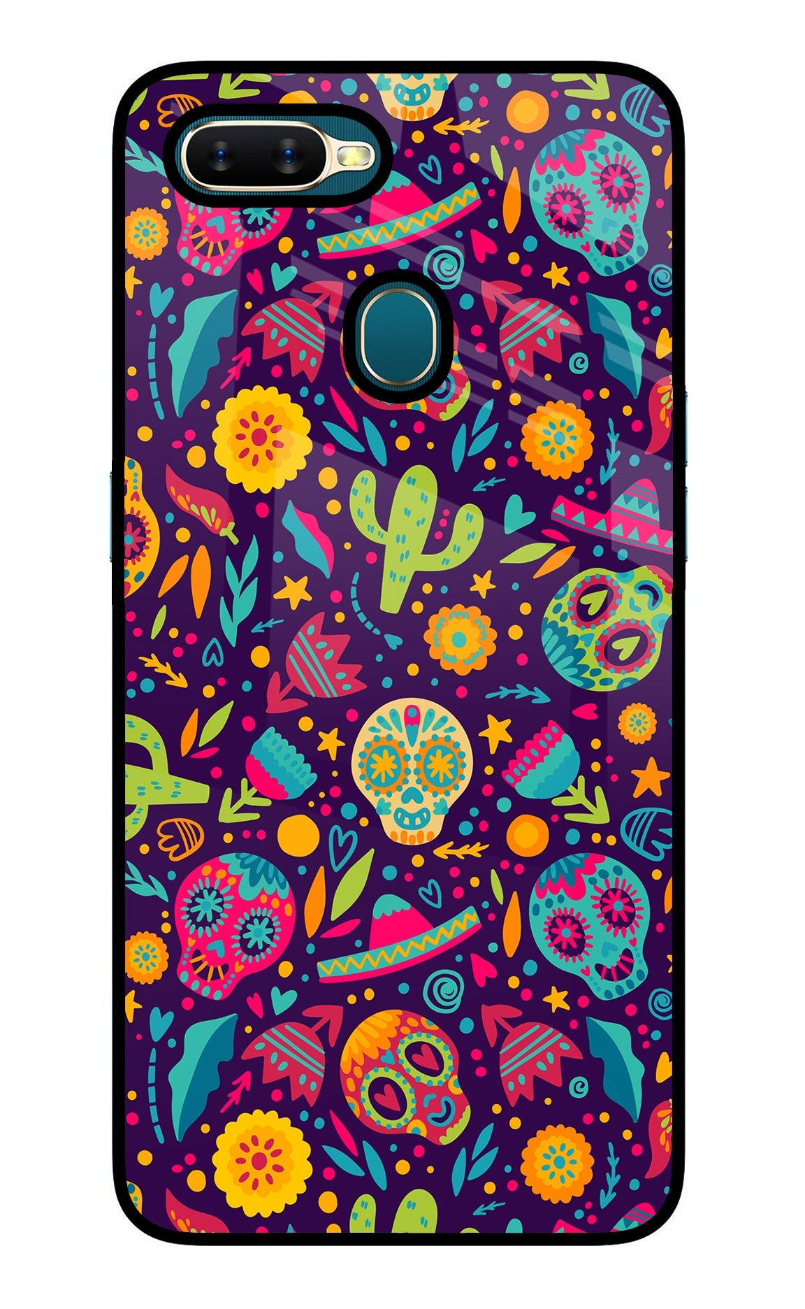 Mexican Design Oppo A7/A5s/A12 Glass Case