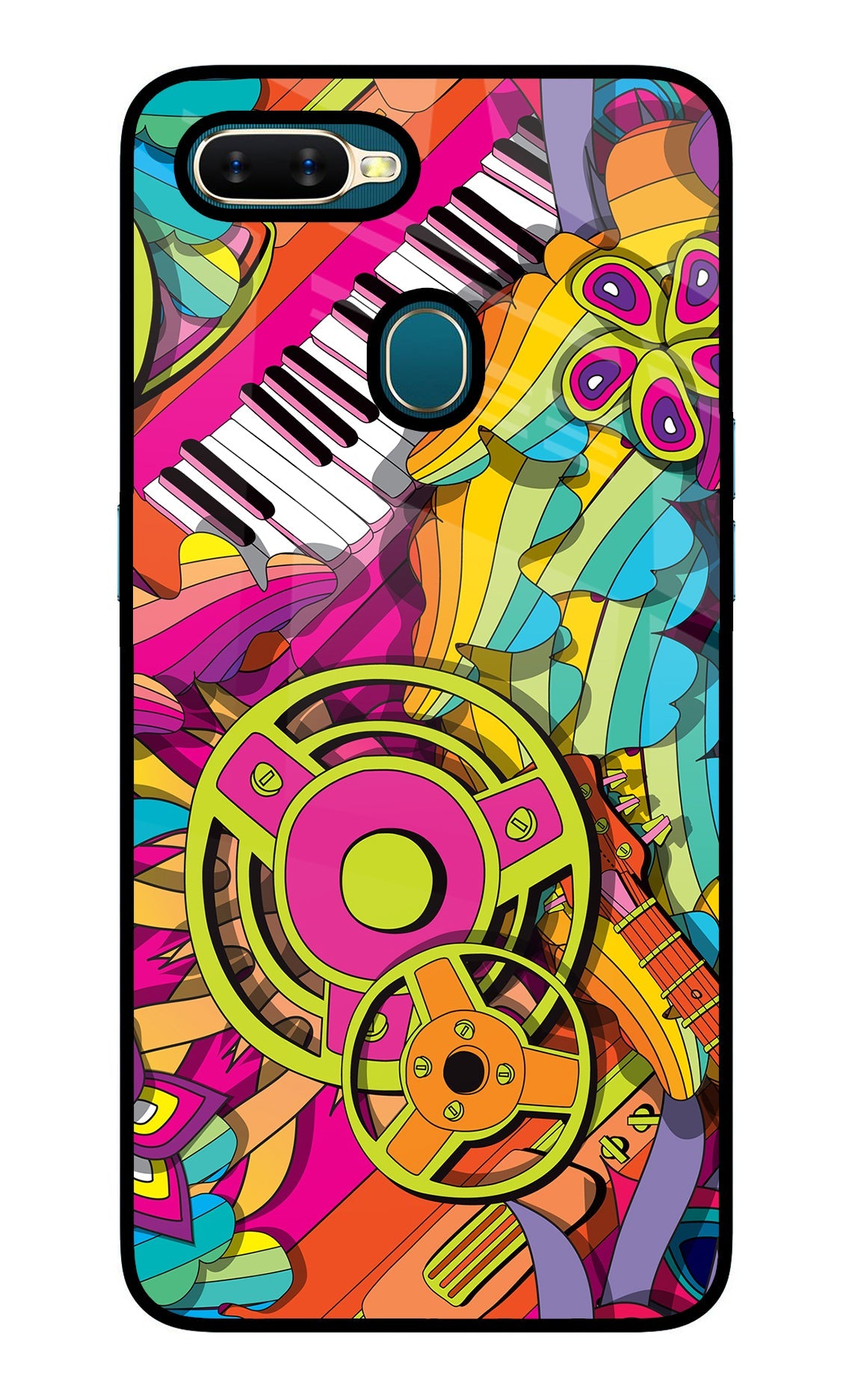 Music Doodle Oppo A7/A5s/A12 Glass Case