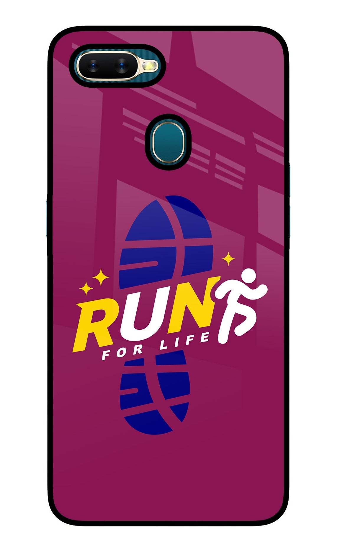 Run for Life Oppo A7/A5s/A12 Glass Case