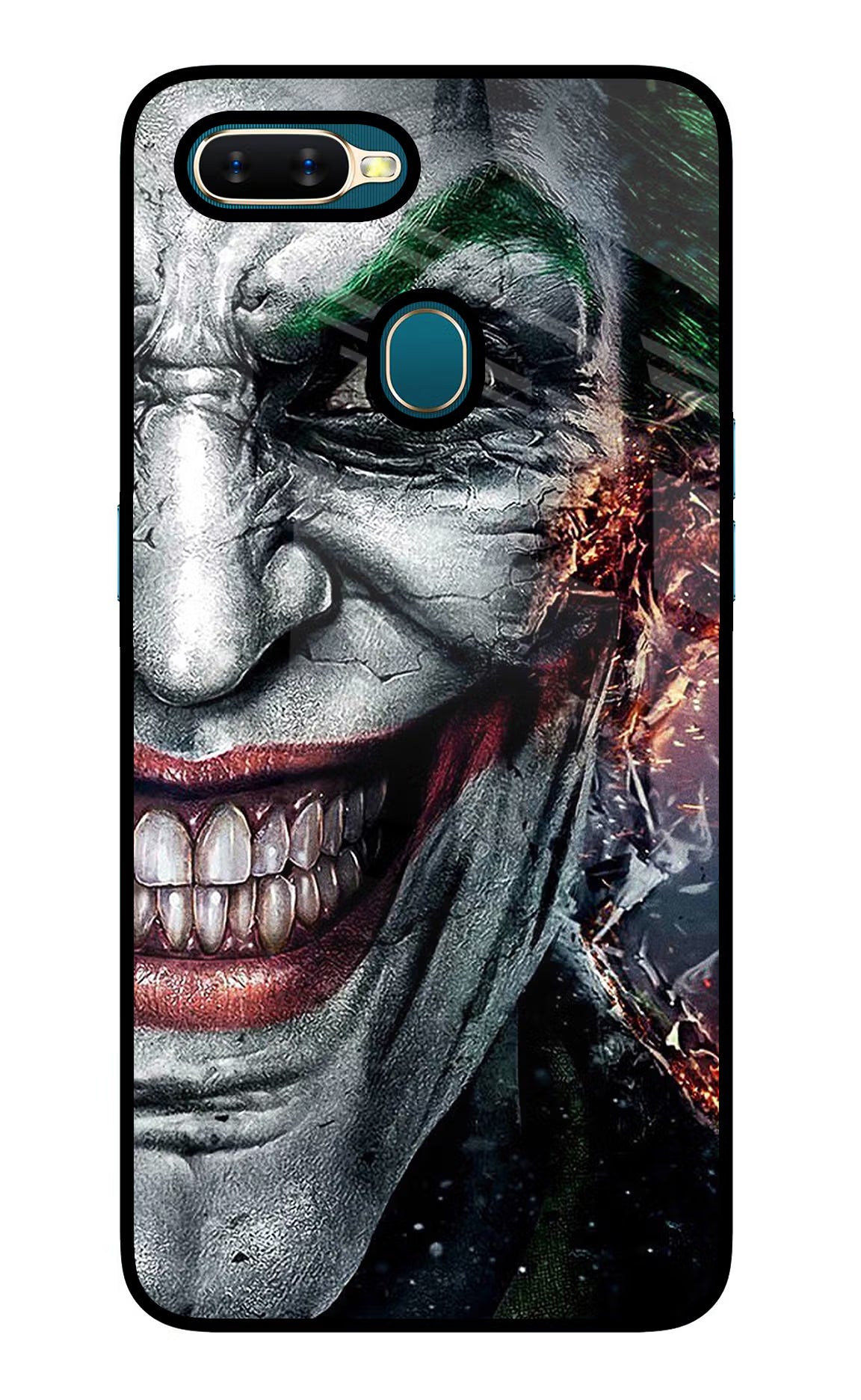 Joker Cam Oppo A7/A5s/A12 Glass Case Back Cover by Casekaro