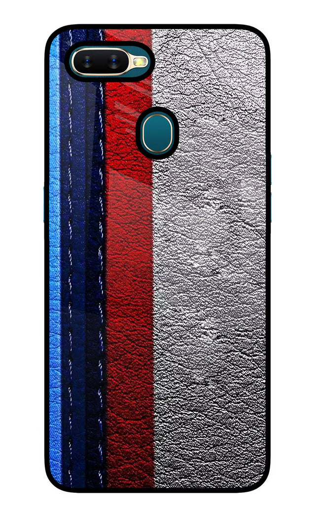 BMW Stripes Oppo A7/A5s/A12 Glass Case Back Cover by Casekaro