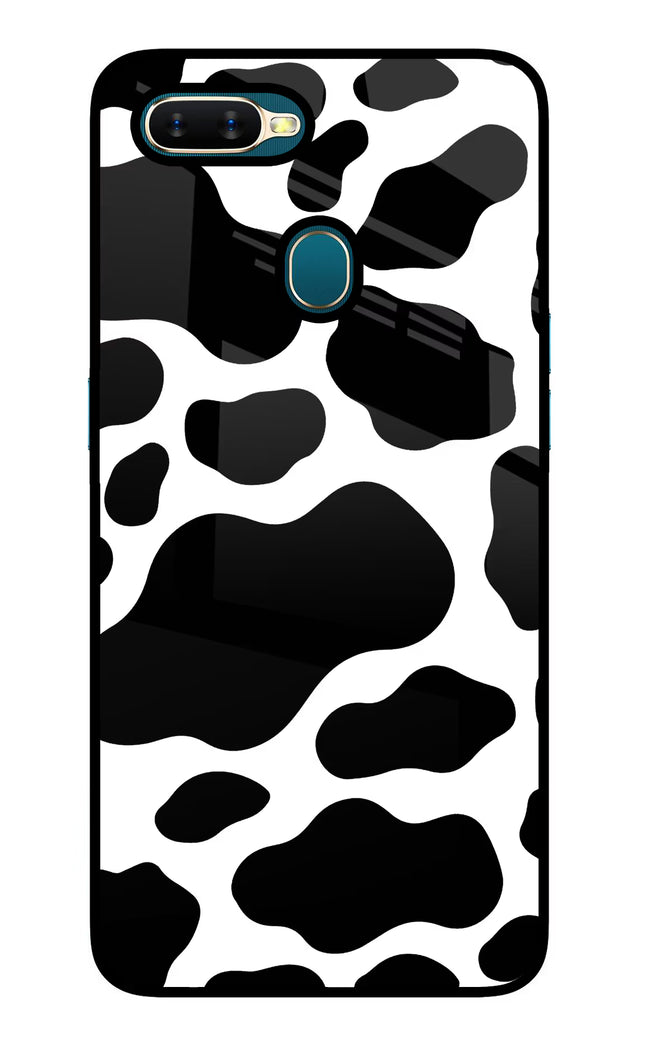 Cow Spots Oppo A7/A5s/A12 Glass Case Back Cover by Casekaro