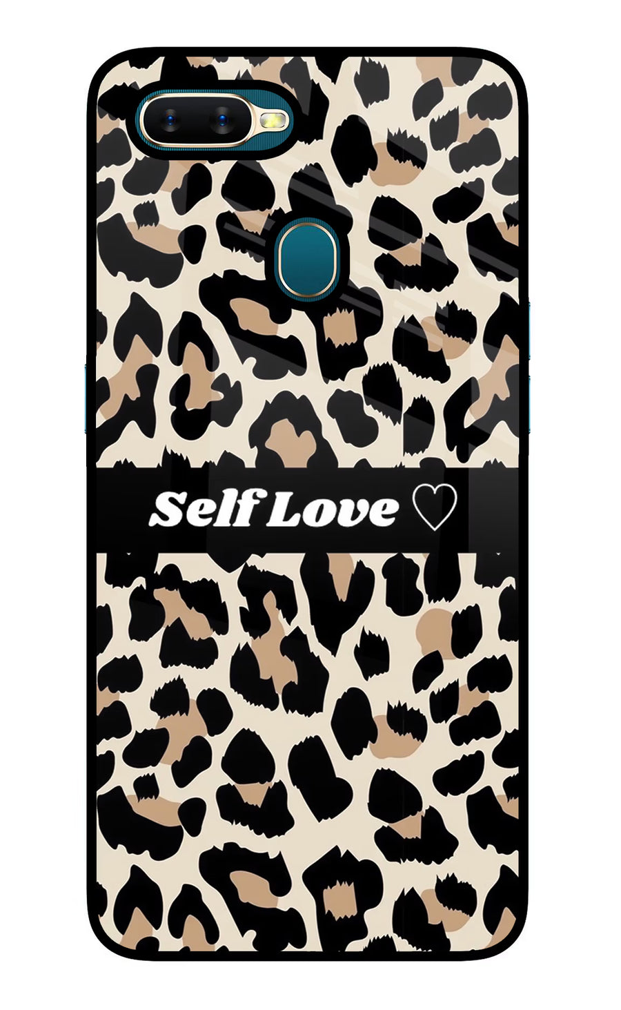 Leopard Print Self Love Oppo A7/A5s/A12 Back Cover, Glass case