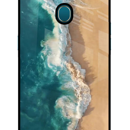 Ocean Beach Oppo A7/A5s/A12 Glass Case Back Cover by Casekaro