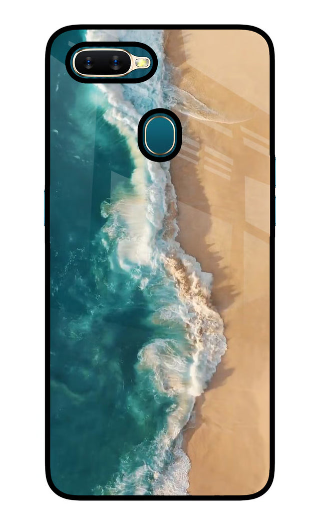 Ocean Beach Oppo A7/A5s/A12 Glass Case Back Cover by Casekaro