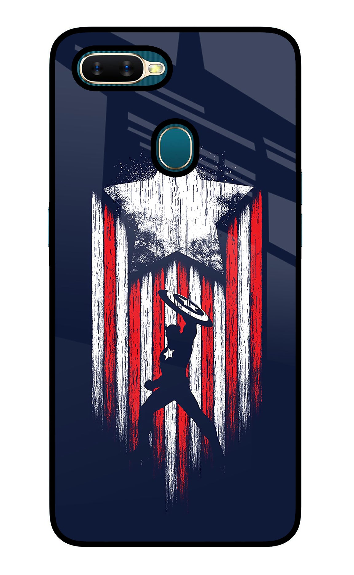 Captain America Marvel Art Oppo A7/A5s/A12 Glass Case